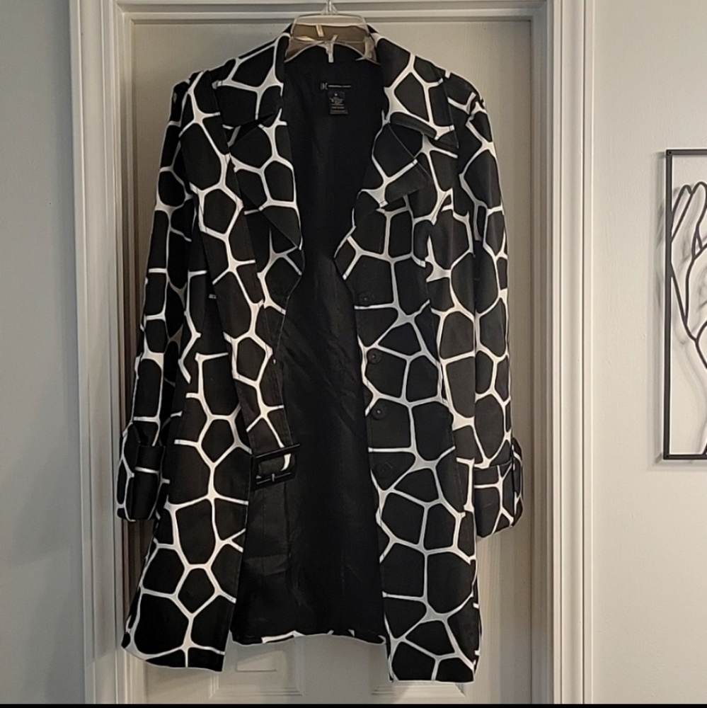 Animal print trench coat